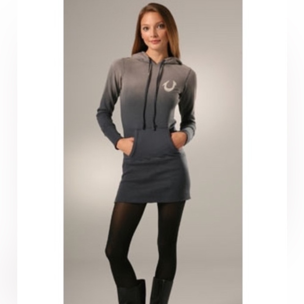 True Religion Gray Hoodie Dress